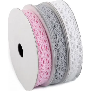 Krajka Bavlněná krajka mix šíře 13 mm 3 ks - mix č. 3