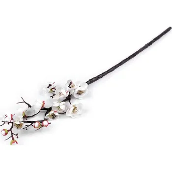 umělá květina Umělá větvička jabloňový květ - 1 bílá