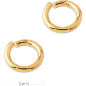 Přívěsek Stříbrný spojovací kroužek 5 mm pozlacený 24K zlatem