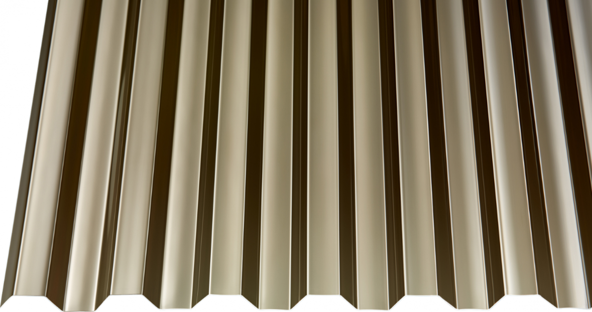 Gutta Trapézový polykarbonát Guttagliss MAKRO trapéz 0,8mm, 2000x1045mm bronz
