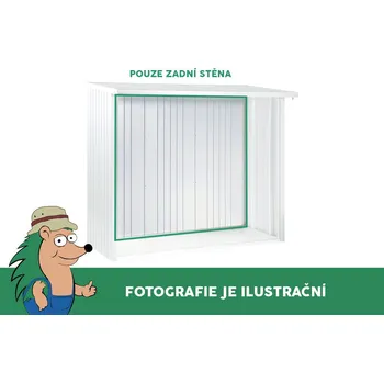 Zahradní úložný box Zadní stěna k dřevníku WoodStock 150, šedá metalíza BH37012