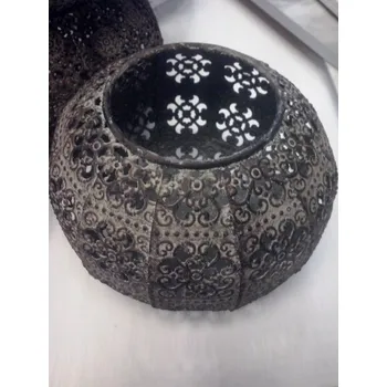 Svícen Lucerna kov pr. 8cm tmavá patina