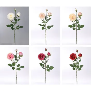 umělá květina Růže anglická 3 hlavy 58 cm mix barev Barva: Růžová