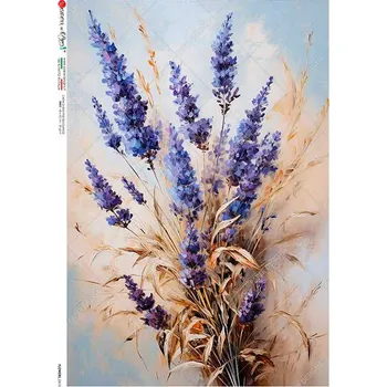 Umělecký papír Rýžový papír na decoupage - A4- Květiny (Flowers) 0410