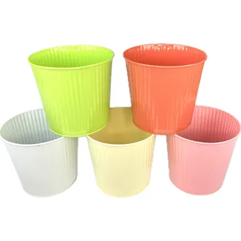 Obal na květináč Obal plech lak pudr pr.14 cm v.13 cm mix barev Barva: Růžová