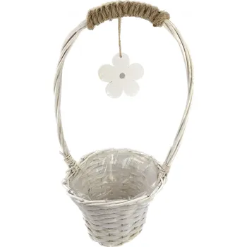 Košík na láhev Košík ucho s igelitem bílý pr. 22 cm