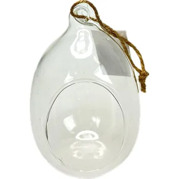 Vánoční dekorace Závěsná skleněná baňka na aranžování 7,2x10,8 cm