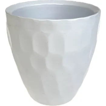 Obal na květináč Obal Orchid Carve pr.11,5 v.12 cm bílý keramický