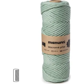 Příze Manumi Macramé příze stáčená 5mm eukalyptus