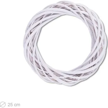 Velikonoční dekorace Proutěný základ na věnec 25cm bílý