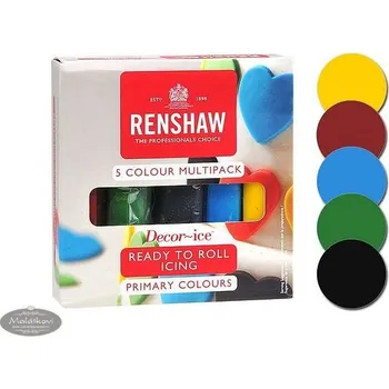 Čokoláda Renshaw Barevný rolovaný fondán sada pěti základních barev