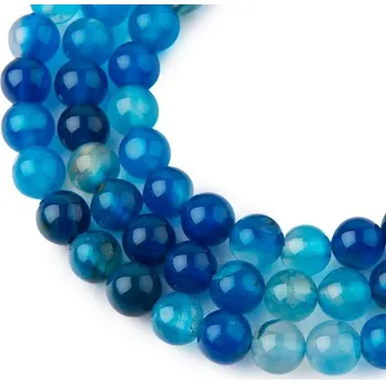 Dětské navlékací korálky Korálky z minerálu Modrý achát pruhovaný 8 mm