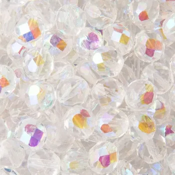 Dětské navlékací korálky Manumi české broušené korálky 8 mm Crystal AB