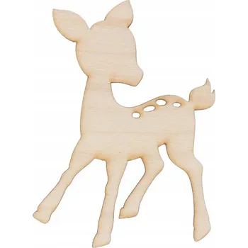 Vánoční ozdoba Galanteriadrew Dřevěná dekorace srnka – přírodní výřez pro kreativní tvoření