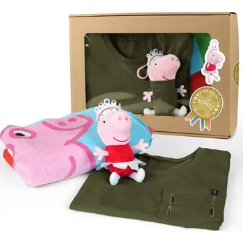 Dívčí tričko Bontis Dárkové balení: Prasátko Peppa - Khaki | 92/98
