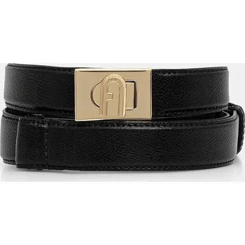 Opasek Kožený pásek Furla dámský, černá barva, WC00065 ARE000 O6000 WC00065.ARE000.O6000 99X, vel. ONE SIZE