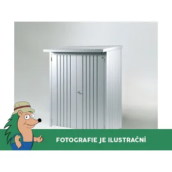 Zahradní úložný box Dveřní set k dřevníku WoodStock 150, šedá metalíza BH37001