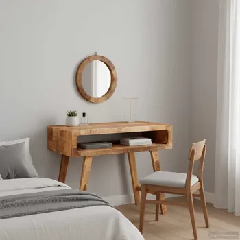 Toaletní stolek vidaXL Kosmetický stůl Hnědá 90 x 76 x 45 cm Masivní mangové dřevo