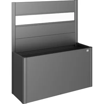 Zahradní úložný box Biohort Zástěna pro Belvedere, 1 ks, s akrylátovou vsadkou 150, tmavě šedá metalíza