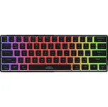 GAMING KEYBOARD GENESIS THOR 660 G2 US BLACK WIRELESS RGB MECHANICAL GATERON RED Černá