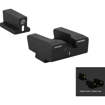 Meprolight ML-12224G - Tritiová mířidla pro Glock 17/19 Mepro R4E Tru-Dot - zelená muška / zelené hledí