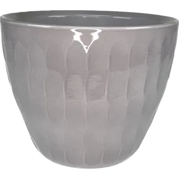 Obal na květináč Obal keramický Carve pr.17 cm šedý Lasur