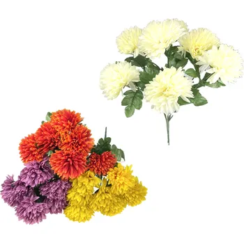 umělá květina Chryzantéma trs X7 - 35 cm mix barev Barva: Fialová