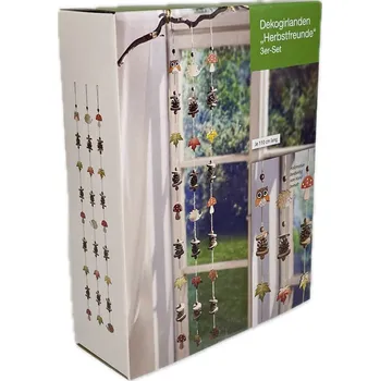 Závěs 110 cm dekor šiška, list, zvíře, set 3 ks