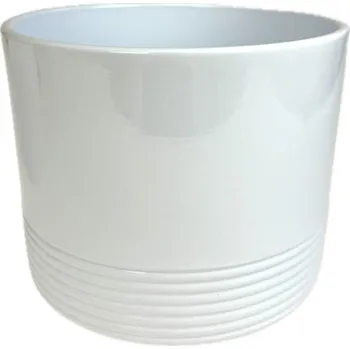 Obal válec Rille pr.20 cm bílý keramický