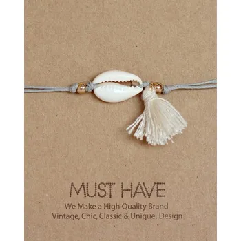 Náramek Fame Accessories MUST HAVE series: Náramek Grey Tassel Shell bracelet
