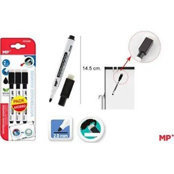 MP Popisovač na tabulku s houbičkou 3 ks mix bárev na blistru 584107