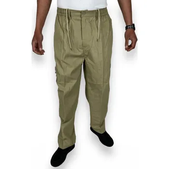 Henxing Pánské nadměrné plátěné kalhoty ŠTEFAN Barva: Zelená, Velikost: 7XL