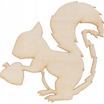 Vánoční ozdoba Galanteriadrew Dřevěná dekorace veverka – přírodní výřez pro kreativní tvoření