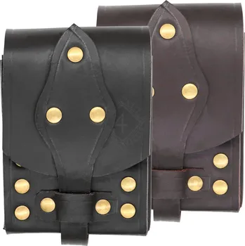 Karnevalový kostým Výprodej Hranatá kožená brašna na opasek s nýty - Outlet