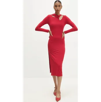 Dámské šaty Šaty Answear.LAB červená barva, midi WA24.SUD01A 33X, vel. XL