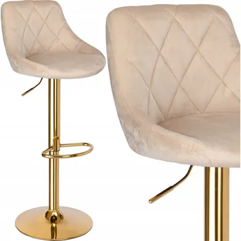 Barová židle Barová Židle eHokery odstíny béžové, zlatá 105 cm tkanina