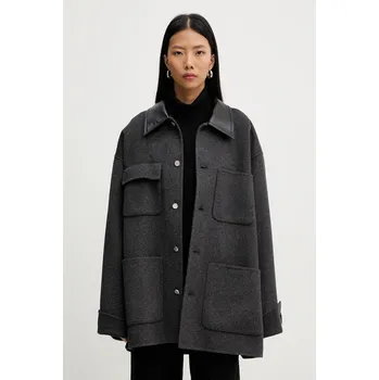 Pánská bunda Bunda s příměsí hedvábí Nanushka NU25FWJK06794 šedá 90X, vel. M