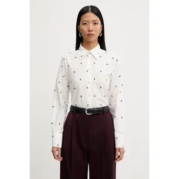 Bavlněná košile PS Paul Smith W2R.335B.V31397 béžová 01A, vel. 42