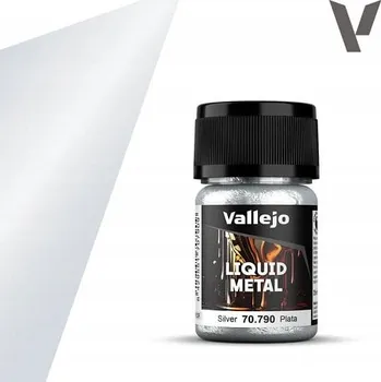 Metalická stříbrná barva Vallejo Liquid Silver 35 ml 70.790