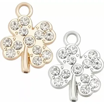 Čtyřlístek štěstí přívěsek barva zlatá a stříbrná 2ks