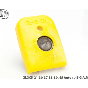Příslušenství pro sportovní střelbu DPM Systems MFPY-GL/2 - Polymerová patka na zásobník s rozbíječem oken pro Glock 21, 30, 37, 38, 39 (45Auto / .45 GAP) žlutá