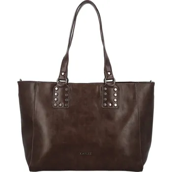 Kabelka Módní dámská koženková kabelka na rameno Kleantis, tmavě hnědá