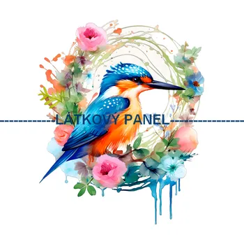 Látkový panel - Ledňáček - PT-08 Velikost: 45x45cm, Materiál: Kočárkovina