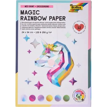 Sada papírů s metalickým povrchem 12 listů 24x34cm 120-250g/m²