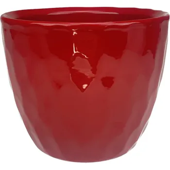 Obal na květináč Obal keramický Carve pr.15 cm červený gl.