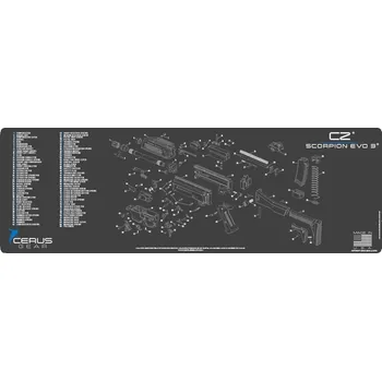 Příslušenství pro sportovní střelbu Cerus Gear MAT-BIG-CZ-EVO-SCH-GRY - Podložka pro čištění zbraní CZ SCORPION EVO 3 SCHEMATIC CHAR GRY