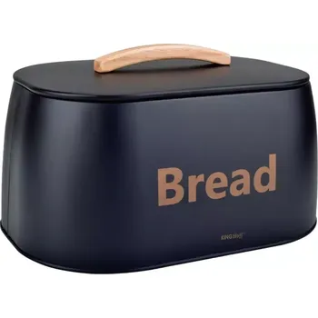 chlebník King Hoff KH-1946 - černý/dřevo - chlebník