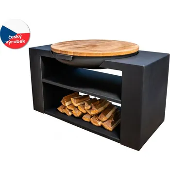 Ohniště Oliver 70 cm s podstavcem a nerezovým roštem KP71