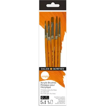 Výtvárné potřeby Daler-Rowney Štětec DR SIMPLY, sada 5 ks, syntetický vlas (akryl)