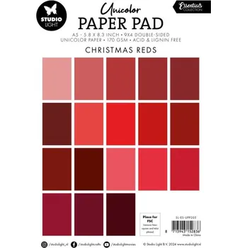 Studio Light Blok barevných papírů Studio Light, A5, 36 l. - vánoční odstíny červené